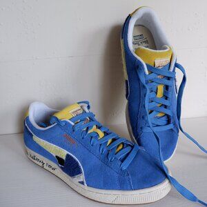 Men's Puma Classic x Black Fives Lace-Up Blue and Yellow Sneakers